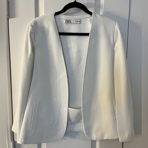 White Zara Cape Blazer